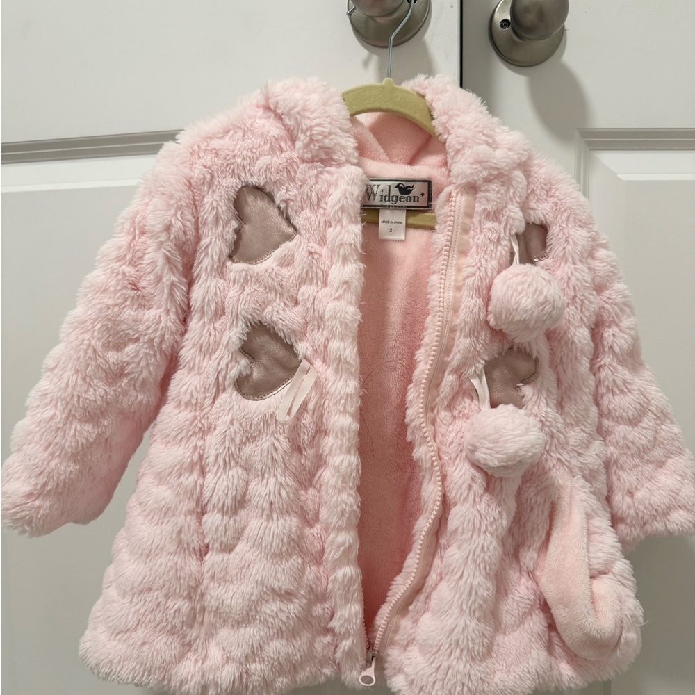 Widgeon Soft Pink Heart Pea Coat for Kids